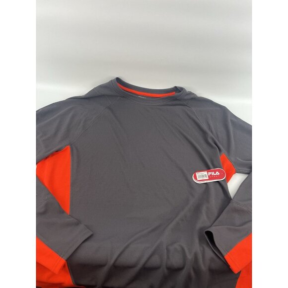 NEW FILA Men's Performance Flux Athletic Pullover Active Top Gray/Orange XXL NWT - Picture 1 of 6